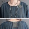 Plus Größe Frühling Sommer Frauen Denim Midi Kleid O Neck Patchwork Übergroßen Taschen Kleid Halbe Hülse Vintage Lose Kleid
