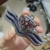Navy-themed red five-pointed star ship anchor car emblem 3D metallic wing car sticker personalized body decoration badge
