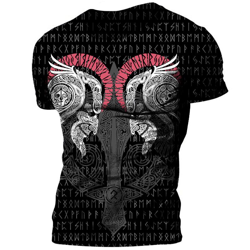Summer New Trendy Men's Loose Breathable Round Neck Short Sleeve 3D Digital Printed Sports T-shirt
