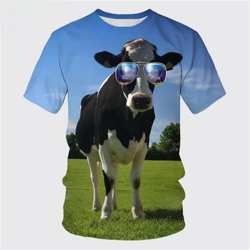 Sommer Mode Kurzarm Tier Kuh Grafik T-Shirts für Kinder 3D Druck Lässig Lustiges T-Shirt Street Outdoor Jungen und Mädchen Tee Tops