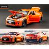 1/32 Scale Nissan GTR Diecast Car Model Toy, Pull Back Toy Vehicle with Sound and Light for Kids Toddler Boys Girls Gift Collection