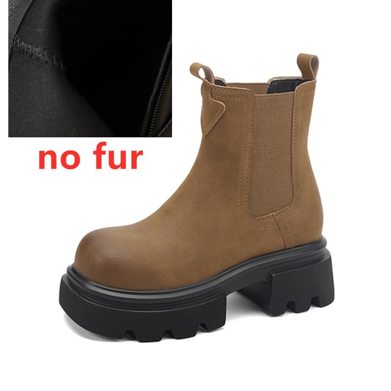 Fashion AIYUQI 2025 New Women's Chelsea Boots Thick-soled Slip-on Women Chimney Boots Large Size Fashion female Ankle Boots