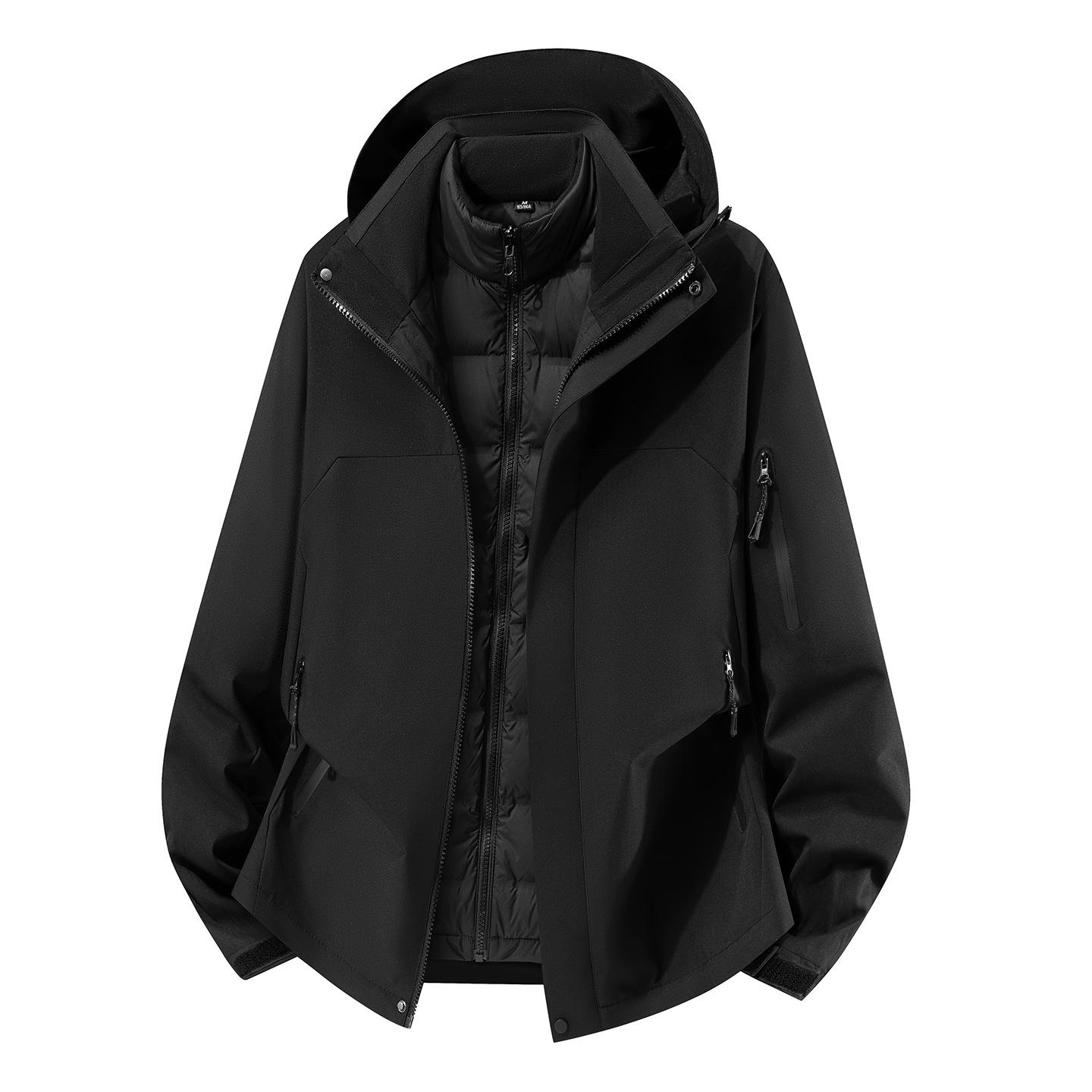 Unisex Winter Waterproof 3-in-1 Down Jacket with Detachable Liner M