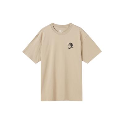 Cartoon Print Casual Crew Neck Short Sleeve T-Shirt Men Tops Beige DR8915-250