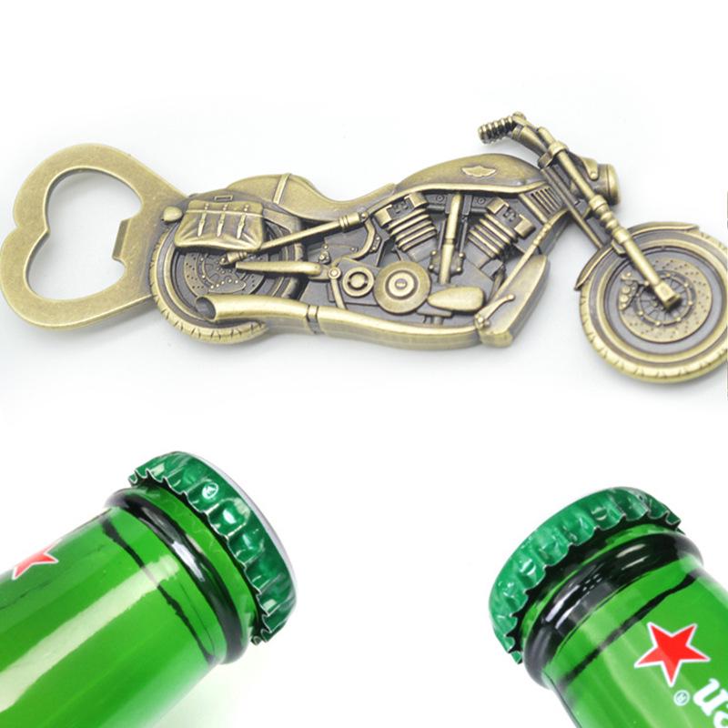 Antique Zinc Alloy Motorcycle Bottle Opener - Perfect Gift for Birthdays, Weddings, or Christmas