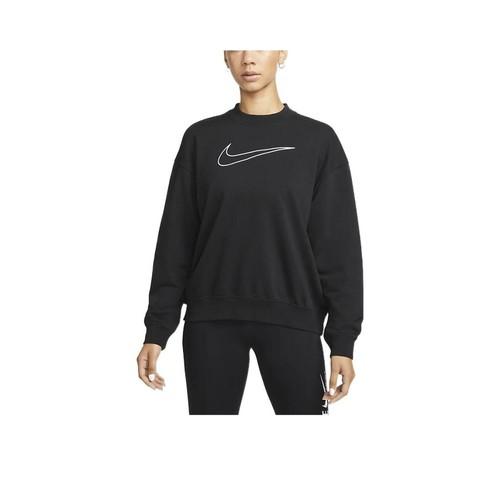 Nike Women's Black Long-Sleeve Crewneck Sweatshirt with Geometric Logo Print