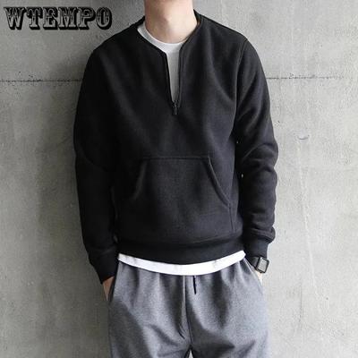 Retro Thick Double-sided Fleece Sweater Men Plus Fleece Sweater Men Pullover