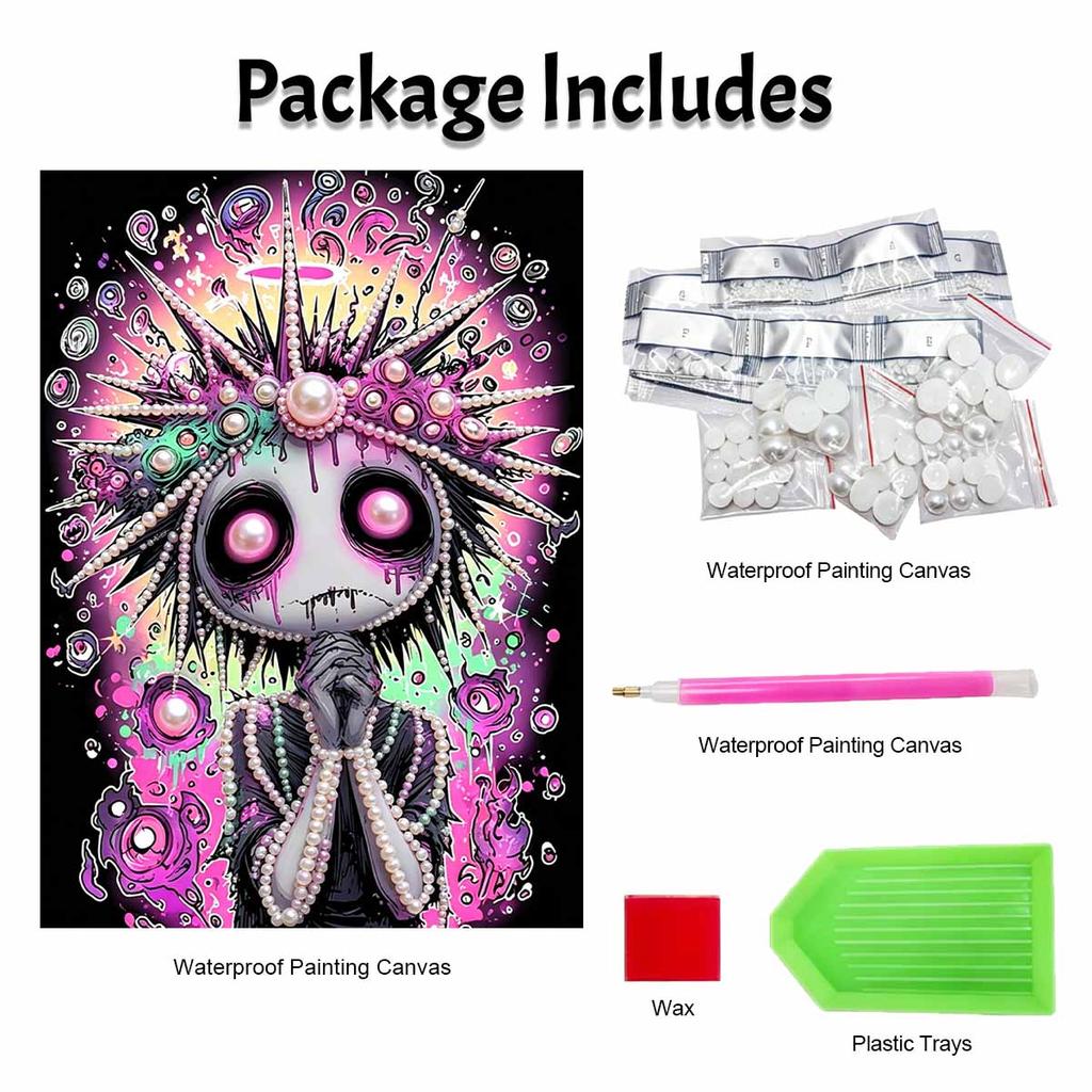 Halloween pearl painting art full pearl handmade diy home decorations neon goth princess aesthetic wall art decor