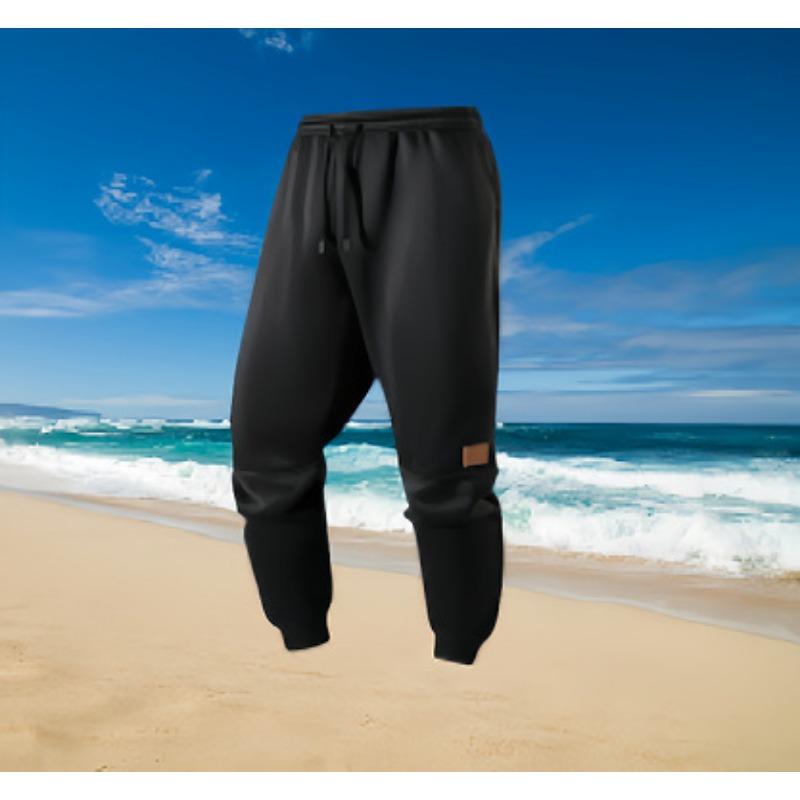 Men s Casual Tapered Sweatpants Elastic Cuffs Comfortable Loungewear S чёрный