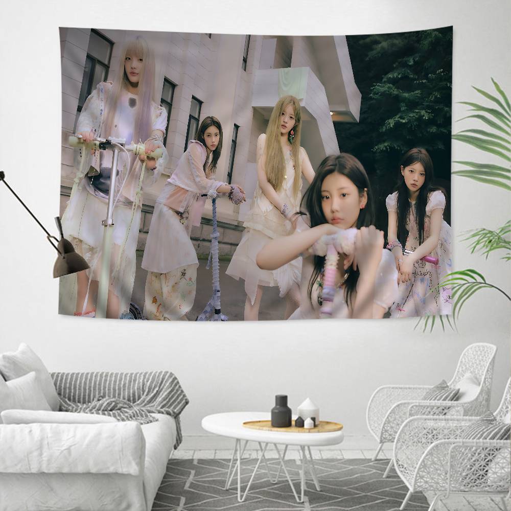 Popular Famous Band IILLIT Chart Tapestry Art Science Fiction Room Home Decor Cheap Hippie Wall Hanging