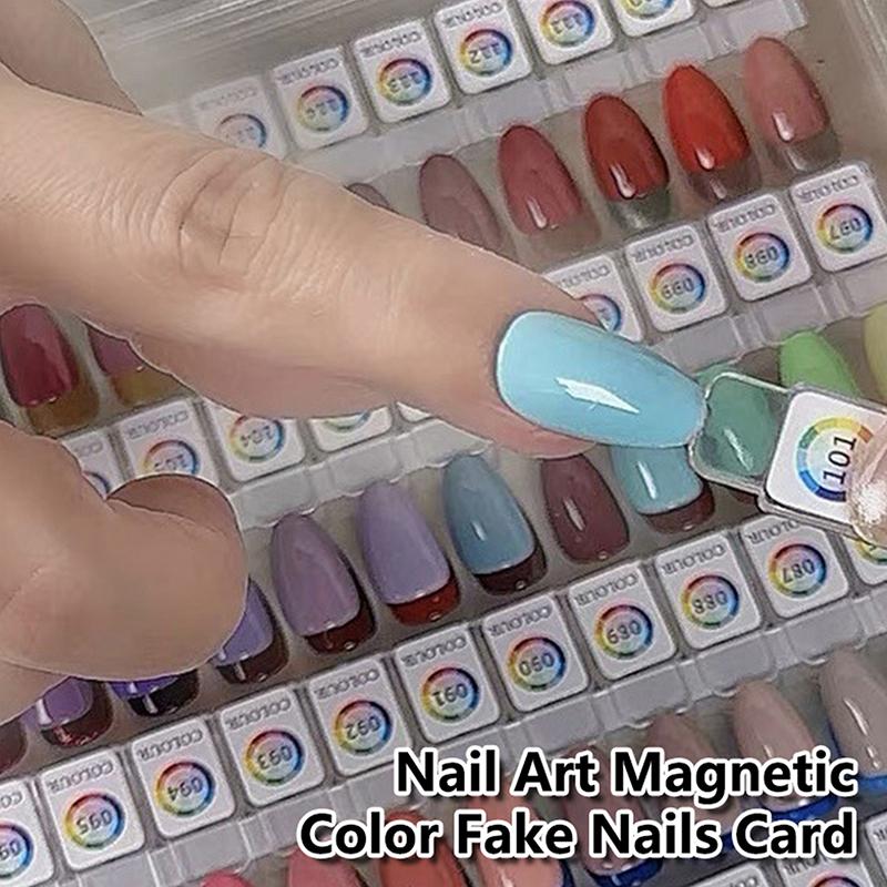 10/20Pcs Magnetic Bowknot False Nail Tip Display Clear Natural Color Card Polish Gel Stand Board Nail Palette Nail Glue Practice