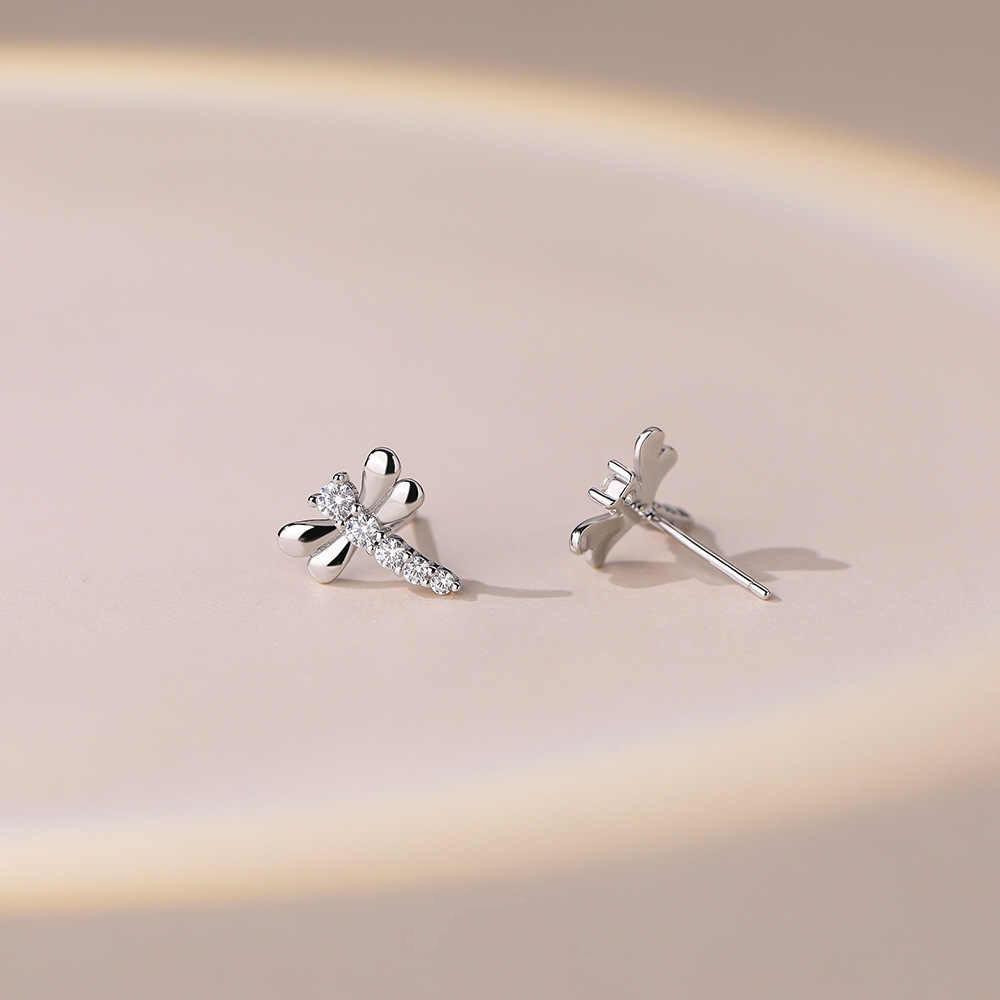 

Серьги-пусеты Стрекоза Женская индивидуальность Простые Нишевые Свежие Ощущения Циркон Ушные украшения