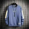 Men's High Street Crewneck Sweatshirt - Trendy Loose Fit, Long Sleeve, No Hood for Autumn/Spring.
