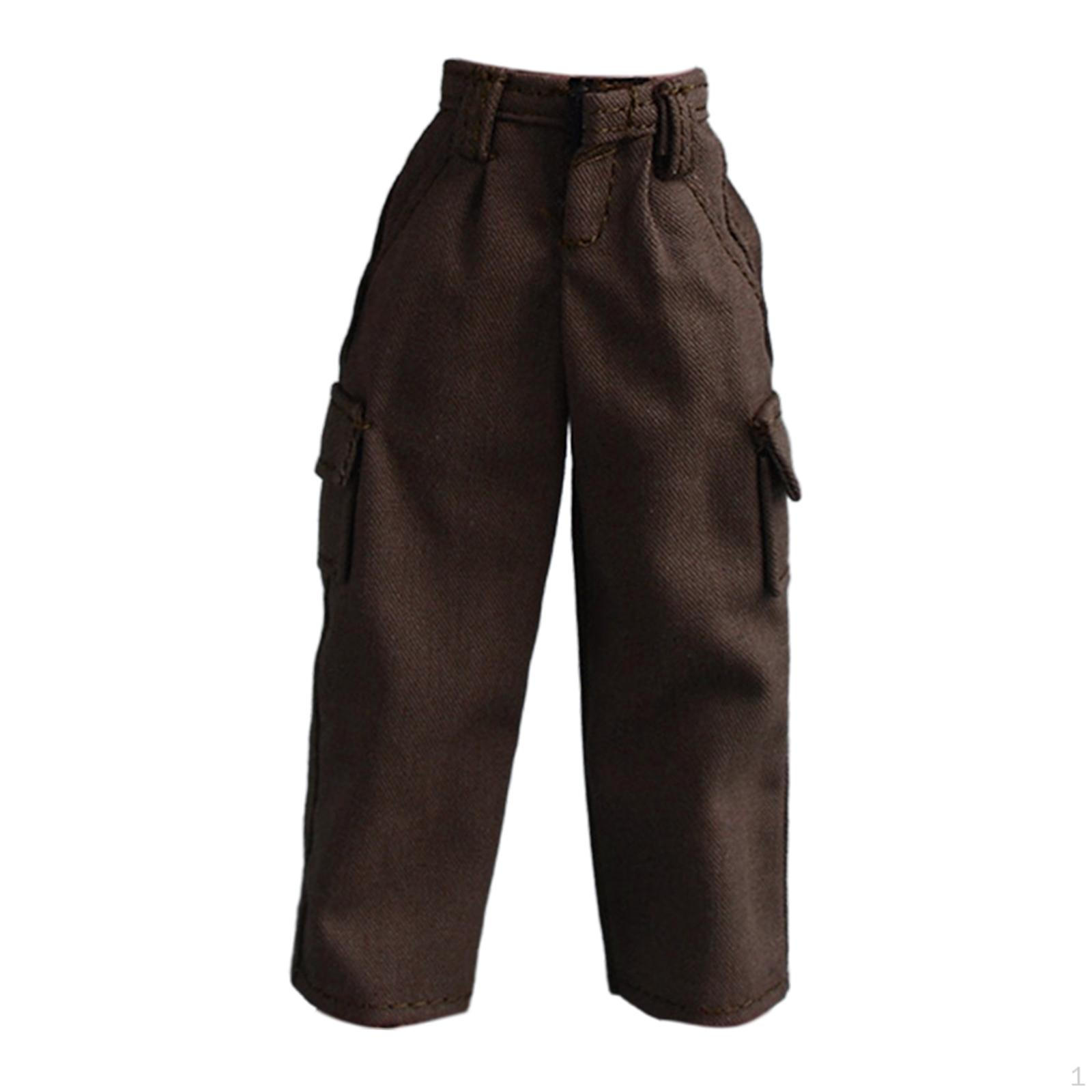 

1/12 Одежда для экшн-фигурки Костюм для куклы Брюки Мини Мода Миниатюрная Одежда Наряды для 6-дюймовой коричневый