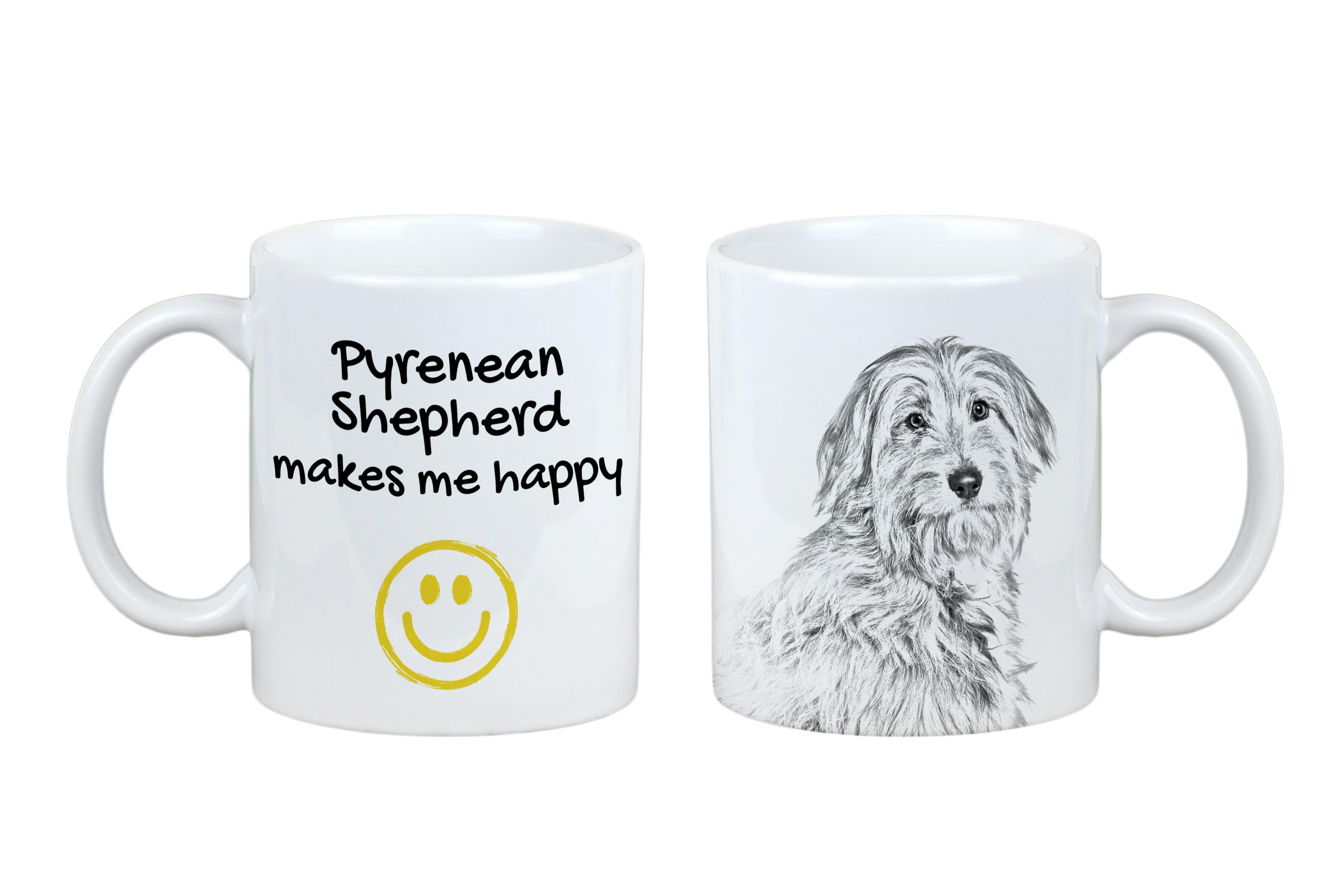 

Pyrenean Sheepdog, Labri, Pyrenees Sheepdog I - cup with a dog, cheerful cup for a dog lover, personalized gift from the Art-Dog brand білий