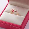 Neue Zarte Zirkon Ringe Micro-intarsien Kristall Elegante Blumen Herz Ringe Für Frauen Verstellbare Öffnung Ringe Partei Schmuck