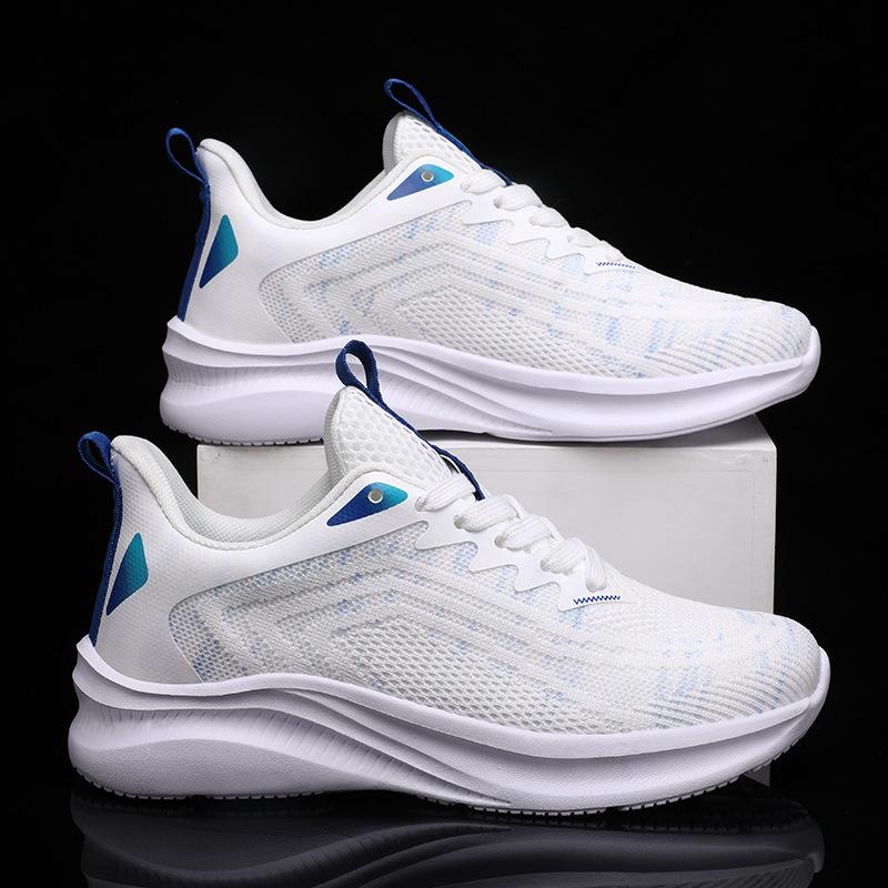 

Спортивная и повседневная обувь весна новая модная марка повседневная двойная сетка дышащая мужская и женская спортивная обувь на мягкой подошве кроссовки 44 белый