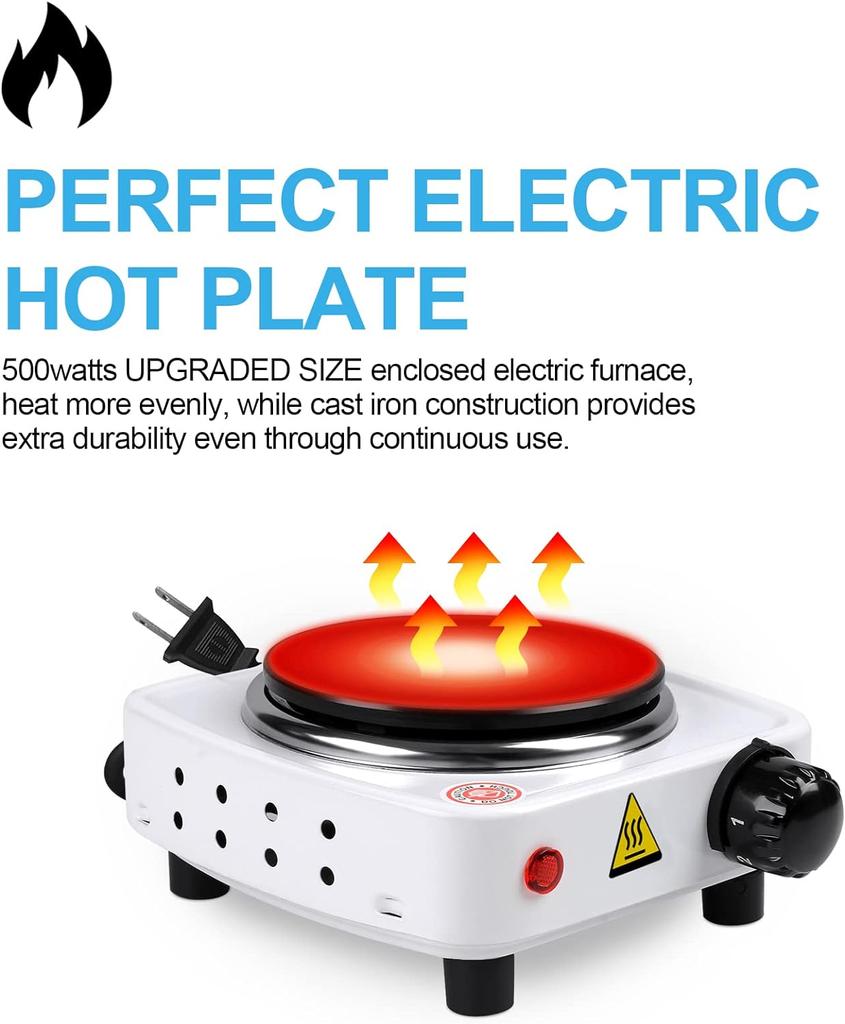 Hot Plate for Candle Making Portable Electric Tea Warmer Stove for Boil Coffee Tea Melting Wax Chocolate Candy Heating Burner