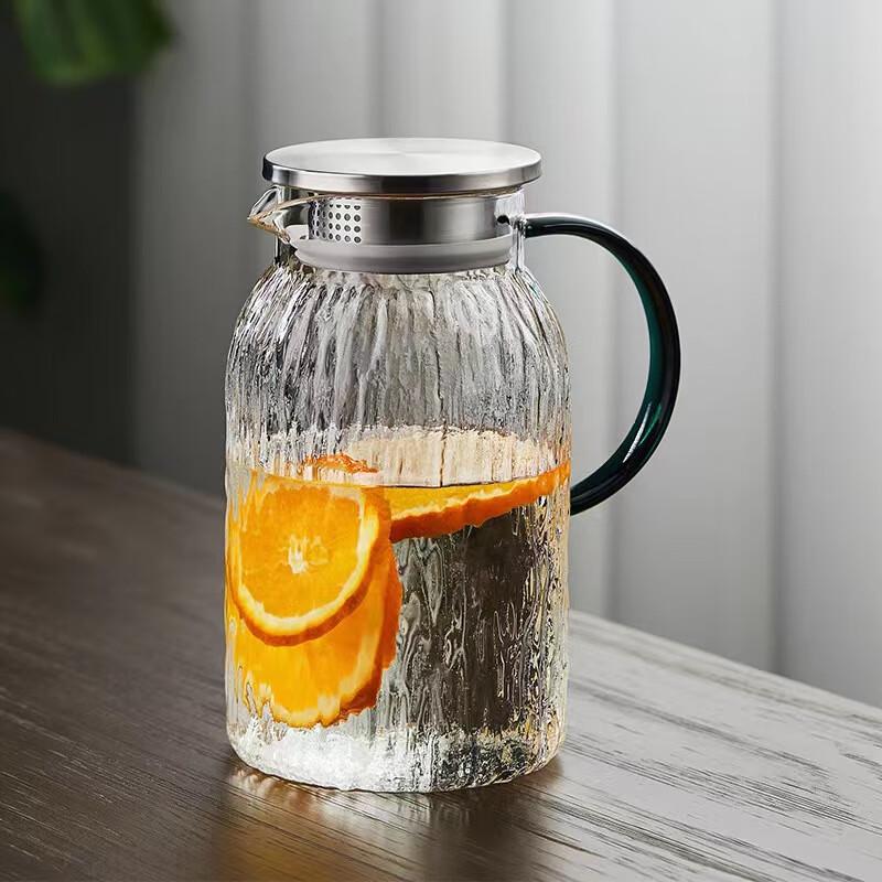 MY Hammered High Borosilicate Glass Cold Water Pitcher, 1.5L