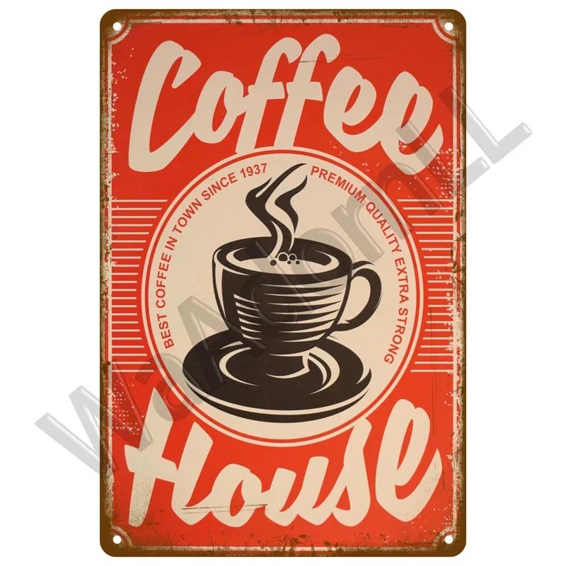 Vintage Plaque Metal Sign Plate Home Decor Tin Signs Coffee Retro Wall Art Posters For Kitchen Bar Iron Painting Decoration Cafe