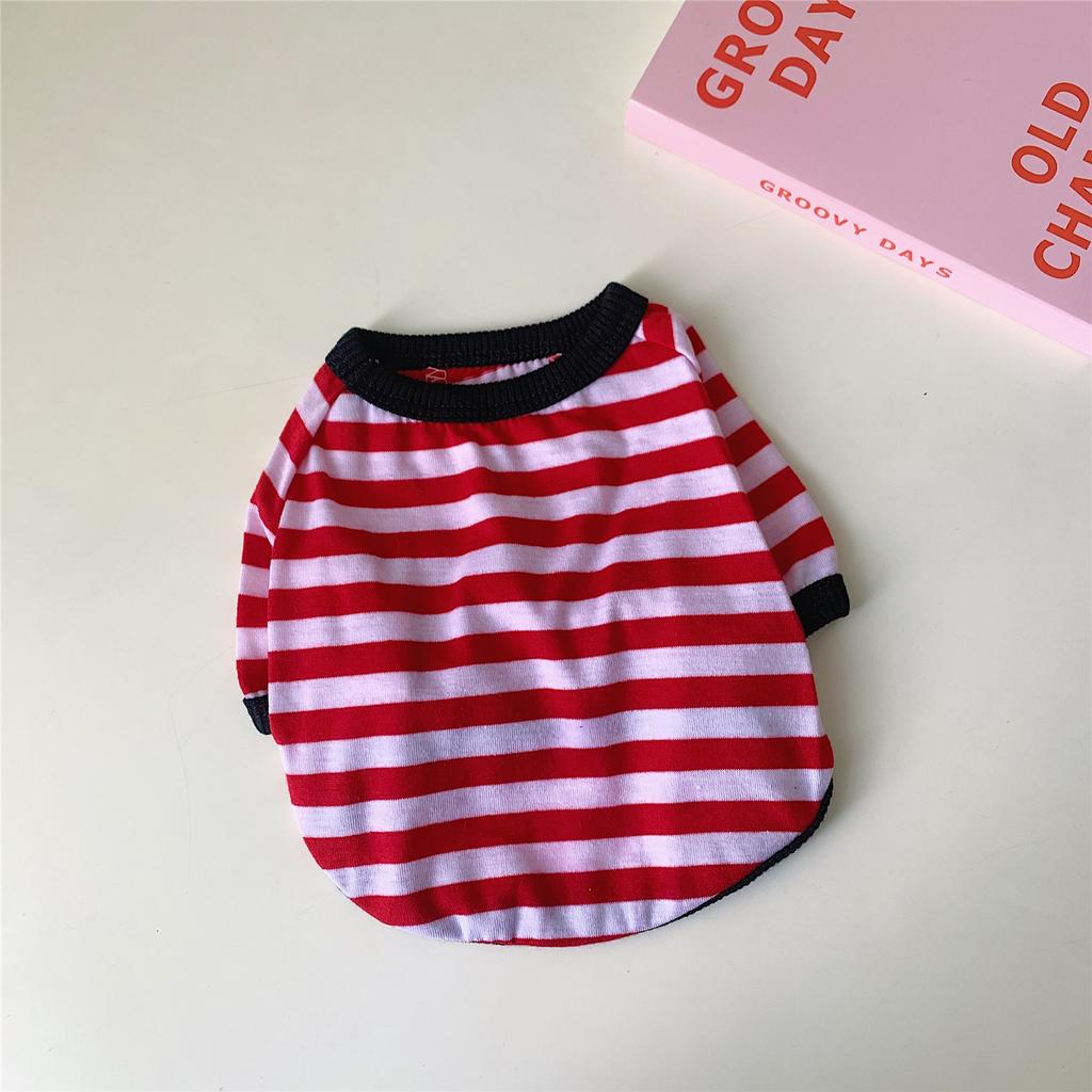 Spring Summer Pet Striped T-shirt Teddy Dog Cat Yorkshire Schnauzer Two-legged Shirt Clothes Dog Clothes for Small Dogs Girl