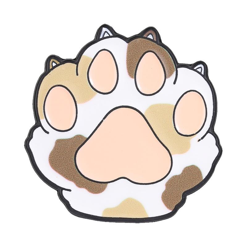 Cute Cat Paw Enamel Pins Cartoon Calico Black Cat Toe Bean Kawaii Kitten Lover Animal Brooches Lapel Badge Jewelry Gift for Kids