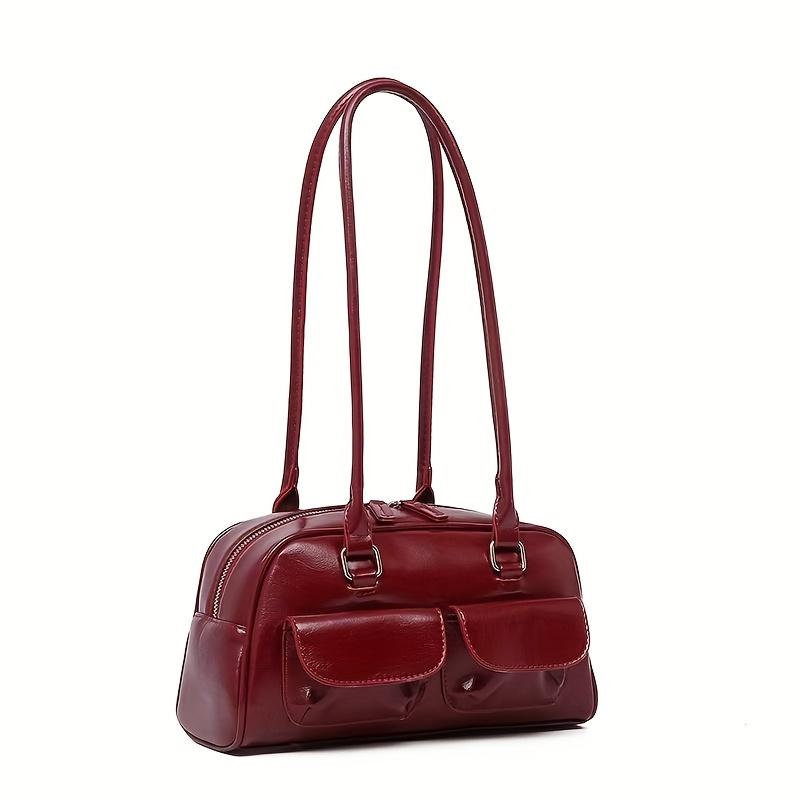 Stylish Black Armpit Bag with Zipper Closure Versatile Handbag