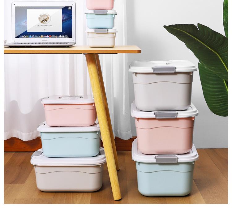 Ekstra Büyük Taşınabilir Plastik Saklama Kutusu Kapaklı Giysiler, Oyuncaklar ve Atıştırmalıklar için