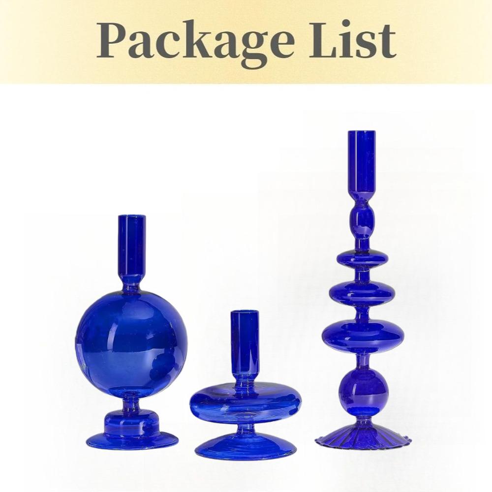 Creative Minimalist Glass Candle Holder Colorful Taper Candle Stand Dining Table Party  Wedding Birthday Home Decoration