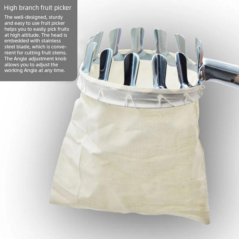 1ks nástroj na sběr ovoce, kovový nástroj na sběr třešní, hlavice na koš na sběr ovoce, nástavec na sklízeč ovoce, zahradní hardwarové nářadí