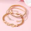AITELEI Infinity Symbol Design Chain Bracelet Rhinestones Heart Open Cuff Alloy Metal Trendy Fashion Jewelry for Women/Men P37