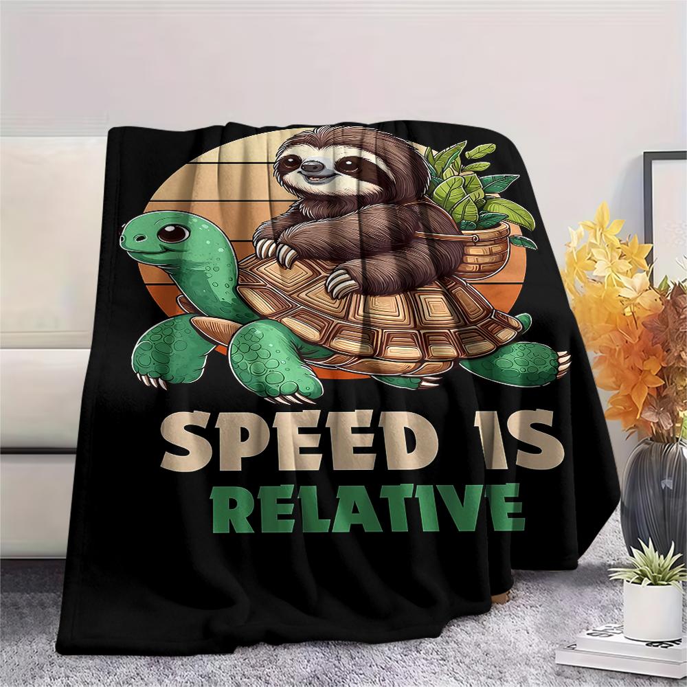 Sloth water dolphin raccoon Print Flannel Blanket,High quality Comfortable for All Seasons,Home Decor,Warmth and Comfort,Perfect for Christmas Gifts