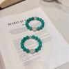 Natural Blue Aventurine Snow Ghost Quartz Beaded Bracelet Handmade Round 12mm Fashion Womens Jewelry