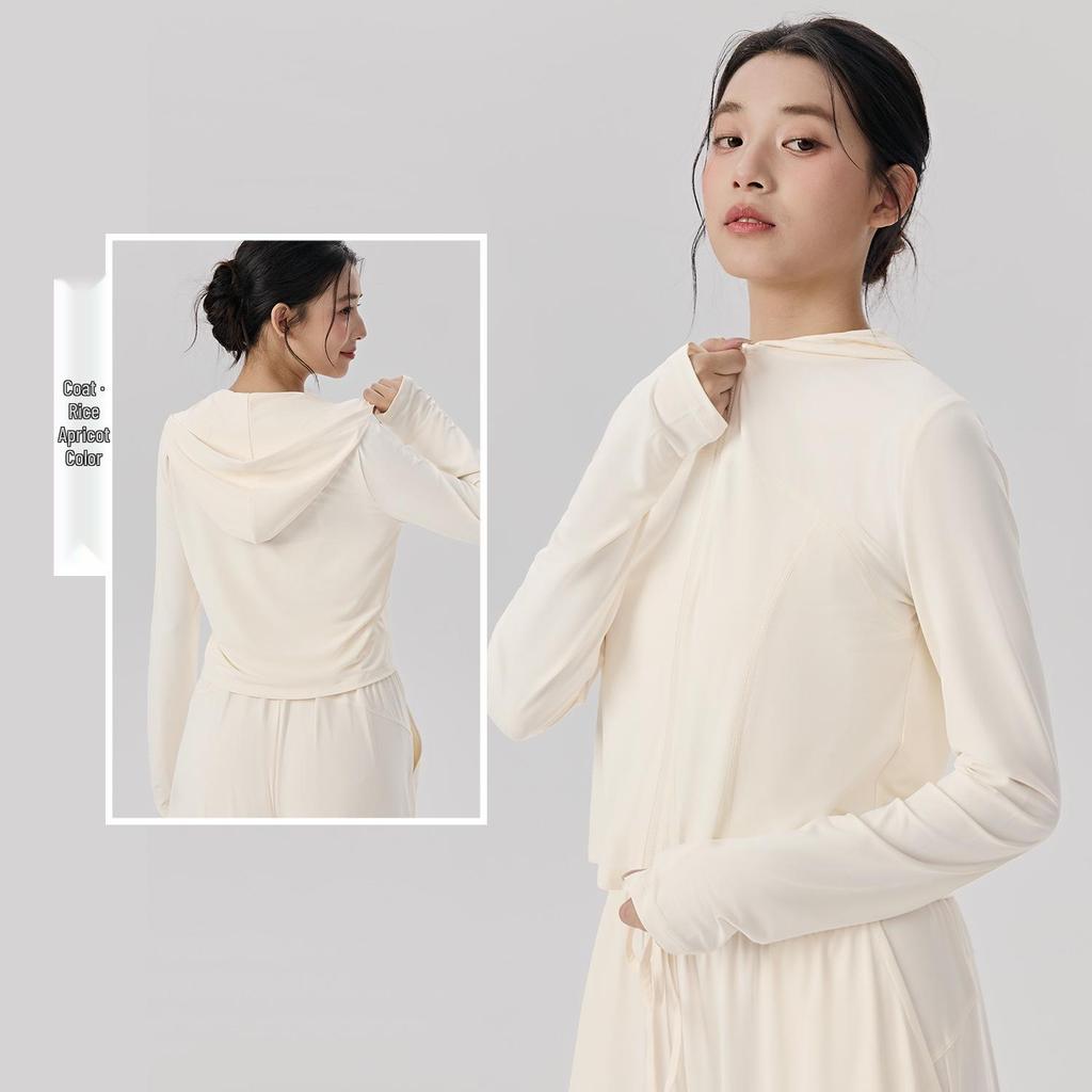 Women's Three-Piece Yoga Suit: Casual Pilates Fitness Set with Sun Protection