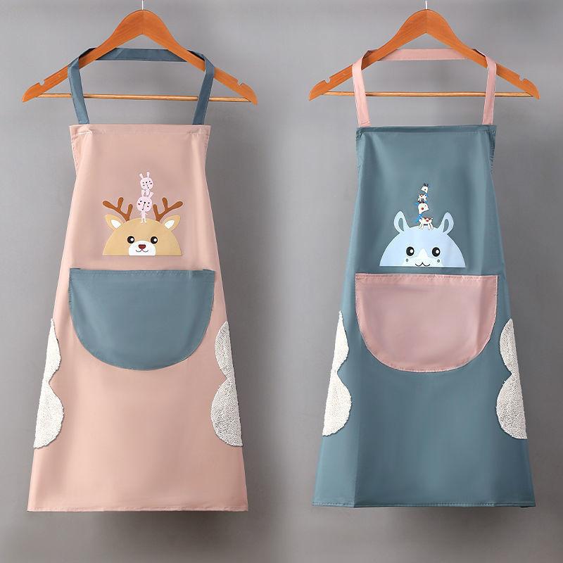 Hand-Wiping Kitchen Household Cooking Apron Oil-Proof Waterproof Men Women Adult Waist  Coffee Overalls Wipe Hand Apron