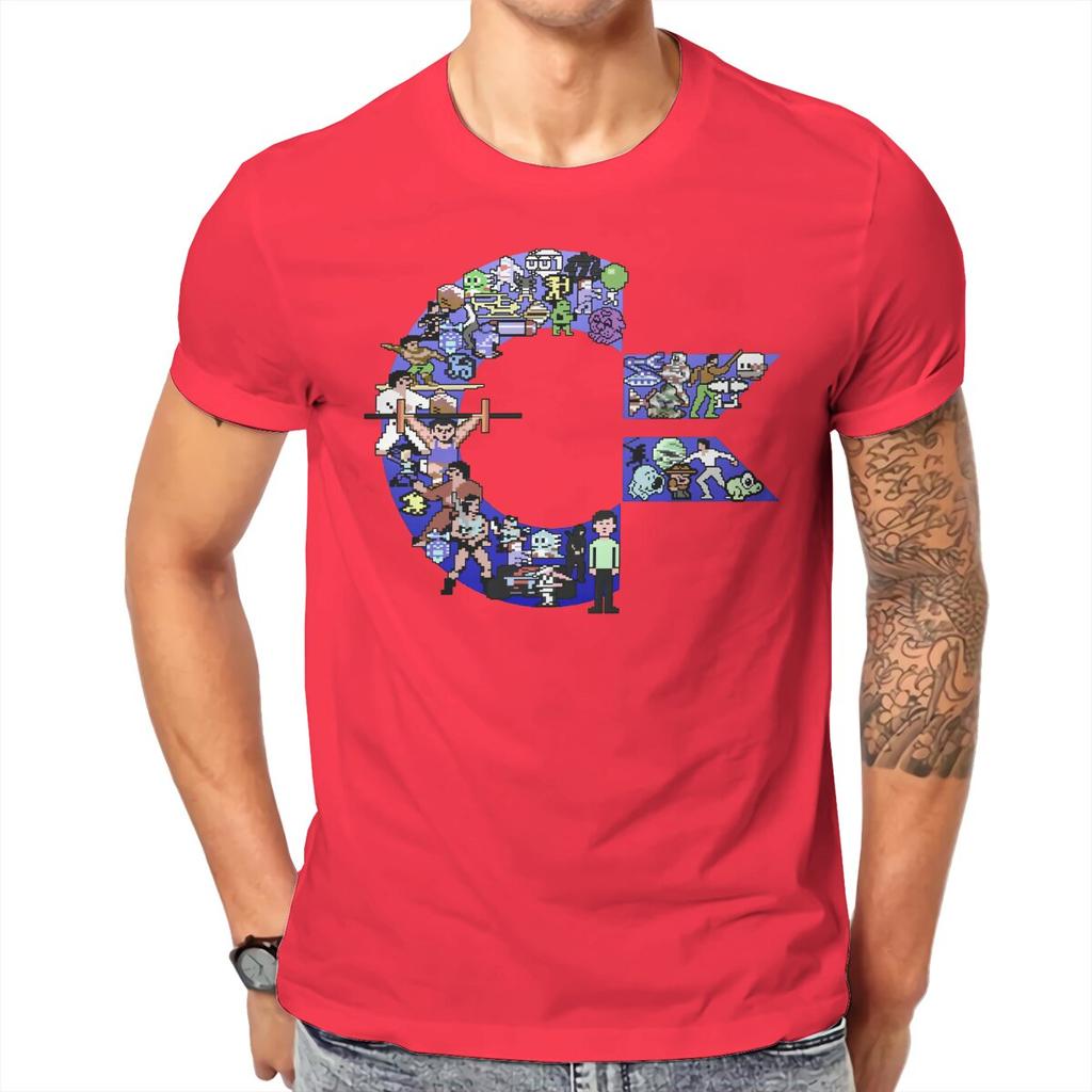 Commodore 64 C64 Characters Tshirt Vintage Unisex Gothic Teenager Streetwear Tops Oversized Cotton Crewneck T Shirt