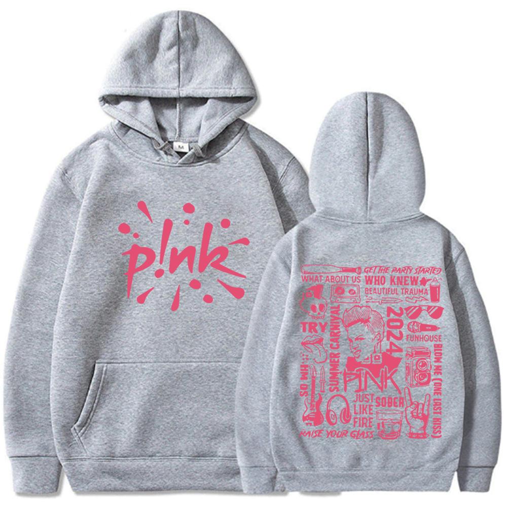 Pink Singer Tour 2024 Hot Hoodies Hiphop Rapper P!nk SUMMER CARNIVAL Sweatshirts Shirt