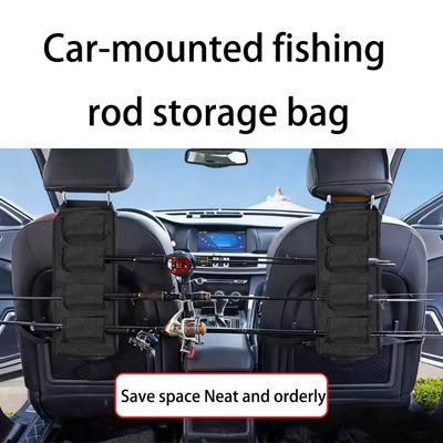 Fishing Rod Organizers Protectors Bag With Oxford Fabric Wide Closures Secure Adjustable Strap For Car Travel Storage