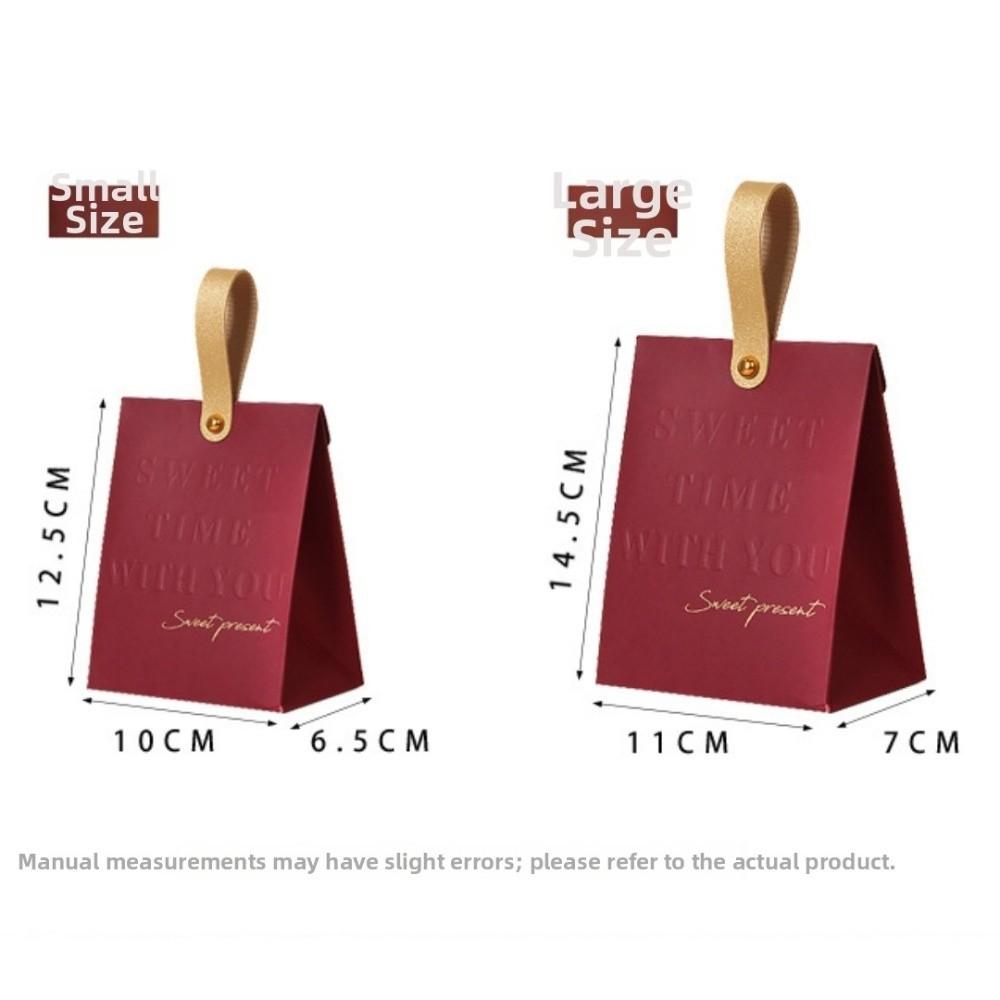10pcs Kraft Paper Party Favor Bag Leather Handle Wedding Candy Bag Wedding Gift Box  Party Supplies
