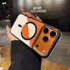 For Magsafe Plating Lens Protection Phone Case for IPhone 17 Pro 16 15 14 13 12 Pro Max Color Collision Leather Magnetic Cover