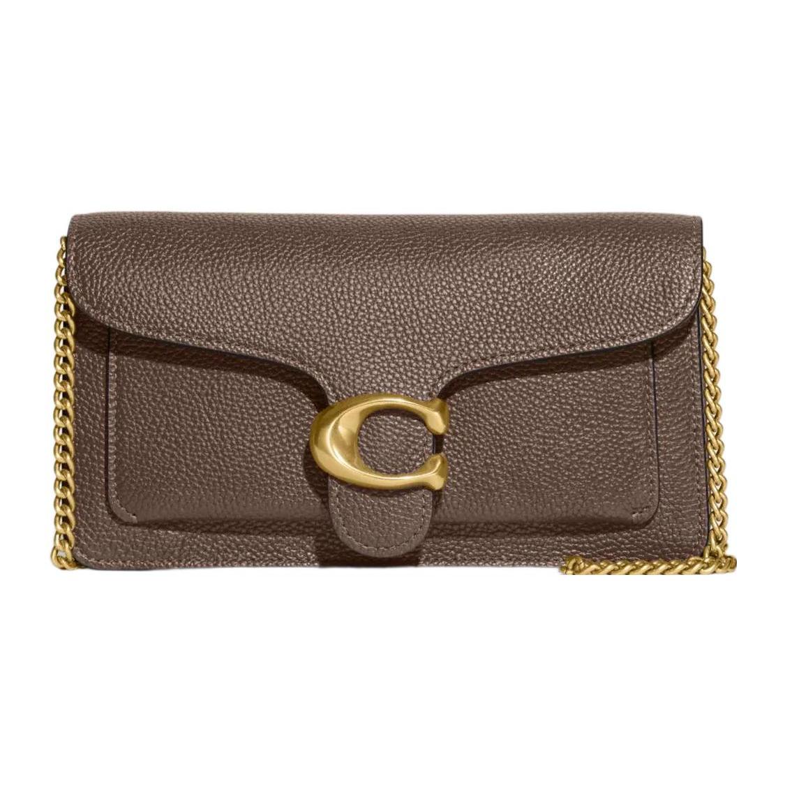 

Новая кожаная сумка-клатч через плечо COACH Маленькая женская темно-коричневая CE772-B4CBD 19.8*3.3*13.2CM