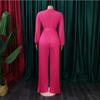 Chic and Comfortable European and American Style V-neck Tie-back Pressed Pleated Plus Size Jumpsuit for Women In Summer