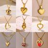Romantic Heart Pendant Necklace For Women Girls Fashion Charm Necklaces Gold Color Stainless Steel Choker Wedding Jewelry Gift