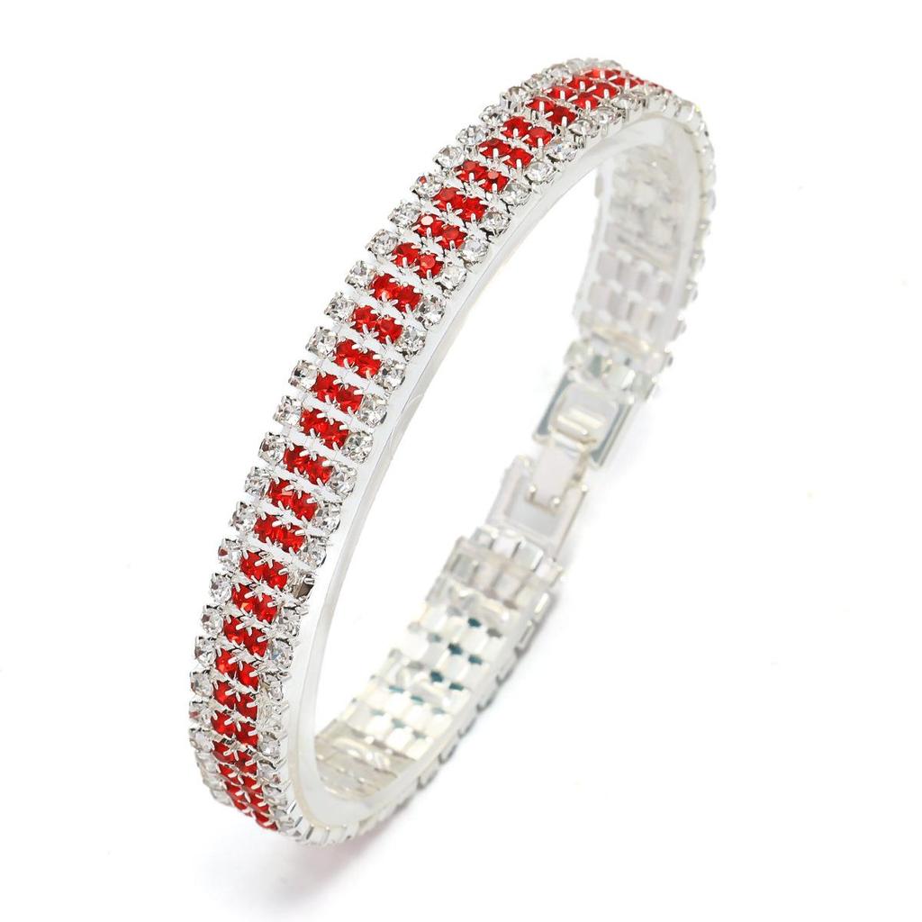 European & American Luxury Shimmering Roman Crystal Bracelet - Women's Full Diamond Claw Chain