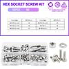 304 Stainless Steel Hex Socket Screw Bolt Nut Washer Set M2 M3 M4 M5 M6 Metric Thread Metal Machine Screws Gasket Assortment Kit