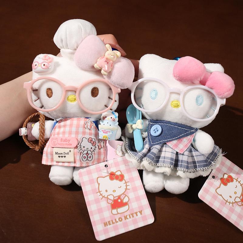 Hellokitty Plush Toys 15Cm Kitty Cat Stuffed Pendant Keychain Kawaii Toys Hobbies Collection Decor Toys Adorably Birthday Gifts