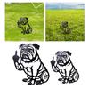 Metal Dog Garden Decor Multifunction Funny Easy Install Statue Black Puppy Garden Stake for Outside Party Walkway Lawn Backyard