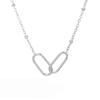 Fashion Gold Color Double Paperclip Pendant Necklace For Women Girl Simple Metal Link Clavicle Chain Jewelry Party Gift