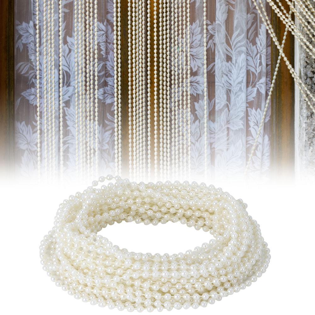 10m Long Bead String ABS Imitation Bead Decorative String for Ornament Home DIY ToolBeige