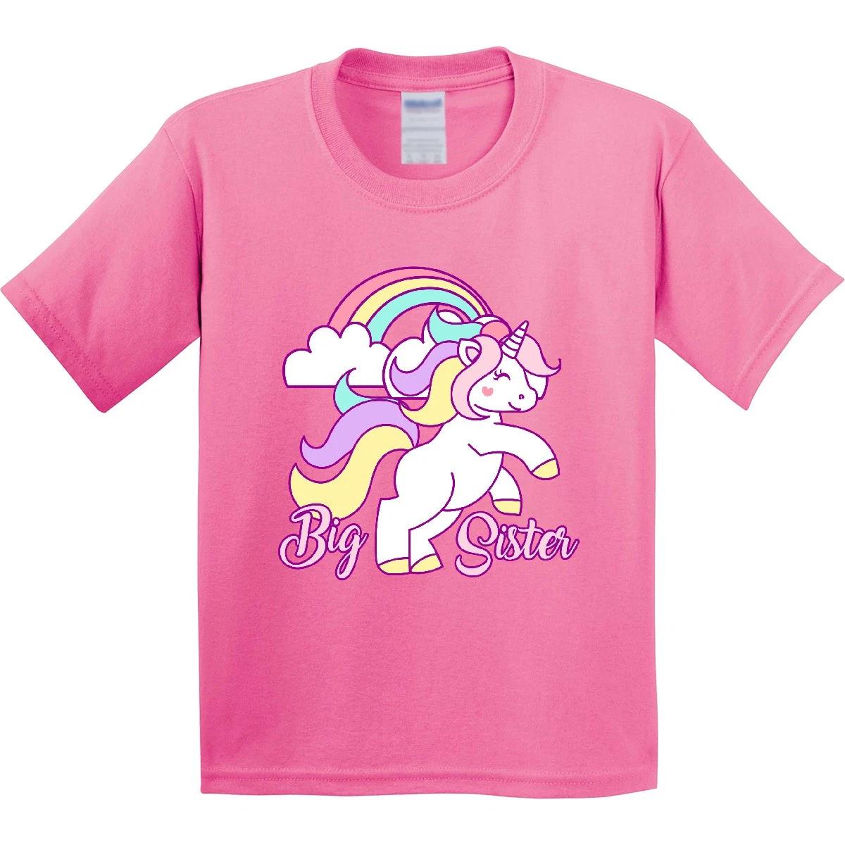 Inktastic Big Sister Unicorn Youth kids boys T-Shirt Fantasy Happy Tee Kids Children Child 130